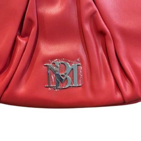 Badgley Mischka Vegan Leather Pleats Shoulder Bag in Red – BRAND NEW! - Picture 2 of 5